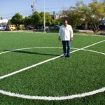 Supervisa Eduardo López Arias construcción de nuevas canchas deportivas