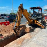 Continúa sustitución de tubería de agua potable en carretera Reynosa-Monterrey