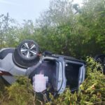 Atiende Guardia Estatal choque con volcadura en la Carretera Federal 101