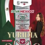 Celebrará Reynosa el 216 Aniversario de la Independencia con concierto gratuito de Yuridia