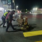 Continuó Servicios Públicos de Reynosa pintura de cruce peatonal en bulevar Del Maestro